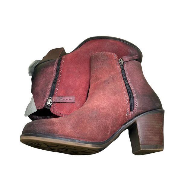 Roan Ankle Booties Womens Lina F858020 Red Burgundy Round Toe Western Size 9.5 - Picture 7 of 12